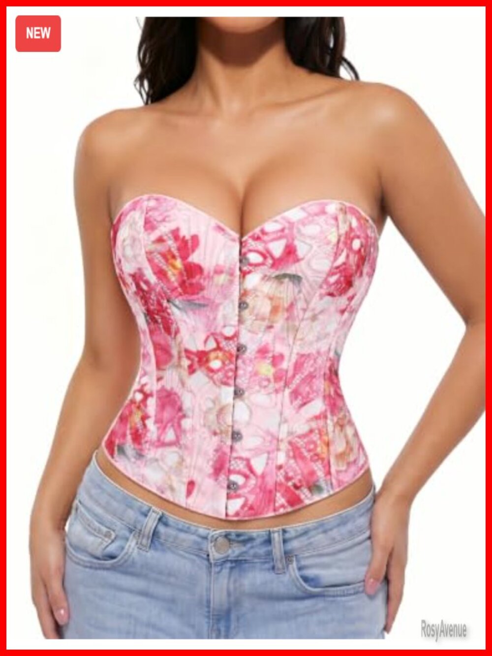 Women's Corset Top Lace-Up Bustier Overbust Waist Cincher